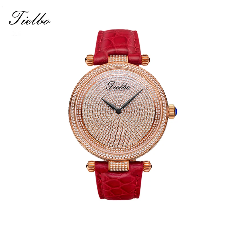 TIELBO Аутентичные швейцарские кварцевые часы для женщин водонепроницаемые