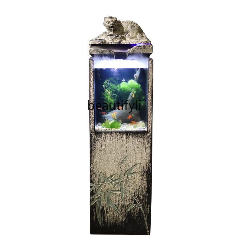 

zqDrop Shipping Water Fish Tank Decoration Office Floor Waterscape Decorations Relocation and Opening Gift