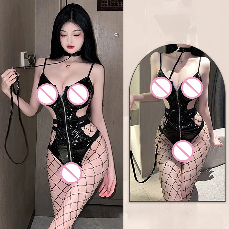 

New Erotic Lingerie Hot Sexy Bodysuit Maids Open Crotch Uniform Temptation Hot Role Play Tight Nightwear Exotic Underwear