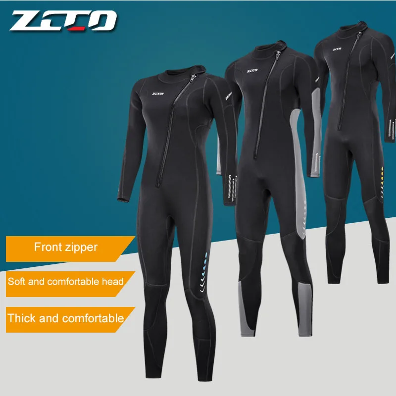 

ZCCO 3MM neoprene Wetsuit for Men & women Scuba diving suit deep spearfishing thermal swimsuit Snorkeling Surfing one piece set