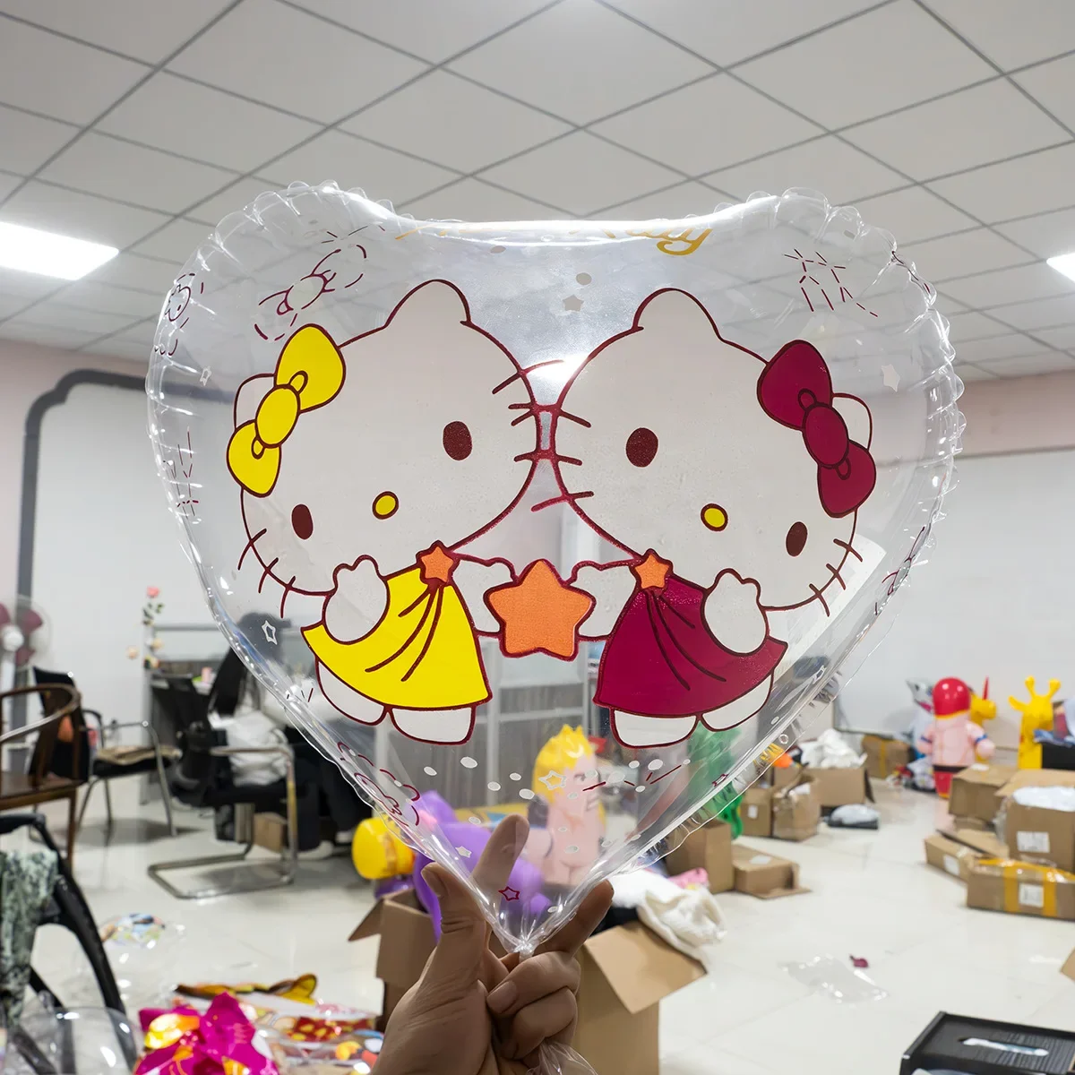 Прозрачный шар в форме сердца HelloKittys Kawaii украшение для свадебной мебели детские