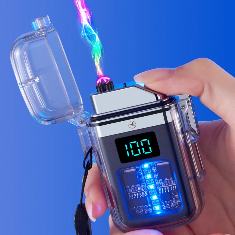 

Plasma Arc Lighter Stylish USB Rechargeable Electronic Lighters Waterproof Windproof Digital Smoking Accessories Cool Girls Gift