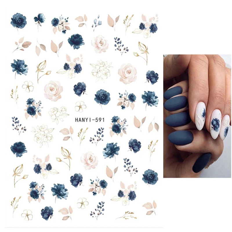 

Flower Stickers For Nails Plum Blossoms Nail Decals Nail Art Manicure Beauty Back Glue Nail Design Elegant Nail Tips