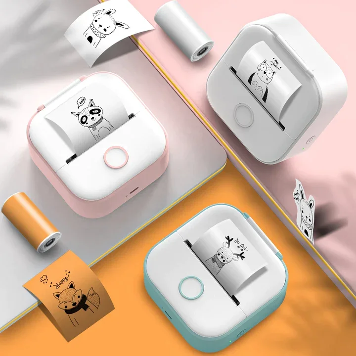 

Миниатюрный термопринтер, портативные принтеры, наклейки, бумага, без чернил, Беспроводная портативная печать, Android, IOS, 53 мм, несколько языков