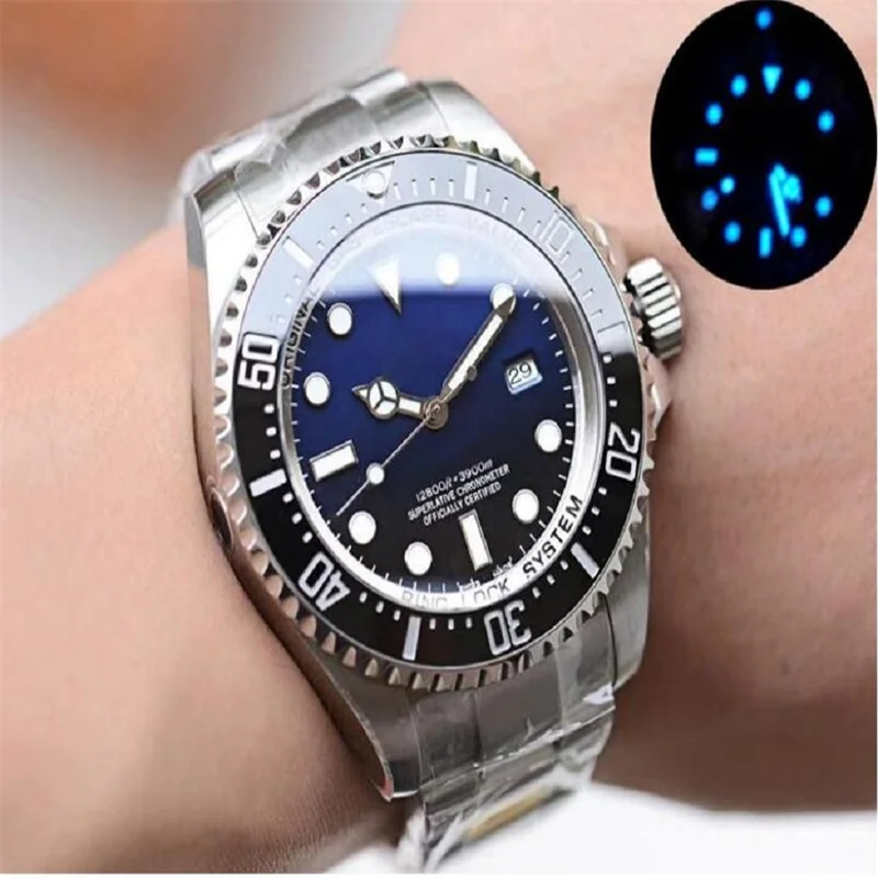 

Mens Watch Waterproof Ceramic Bezel 44mm Stainless Steel With Glide Lock Clasp Automatic Mechanical Men Wrist Watches