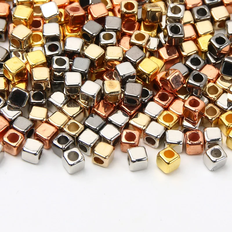 Квадратные акриловые свободные бусины 4 мм 200-600 шт