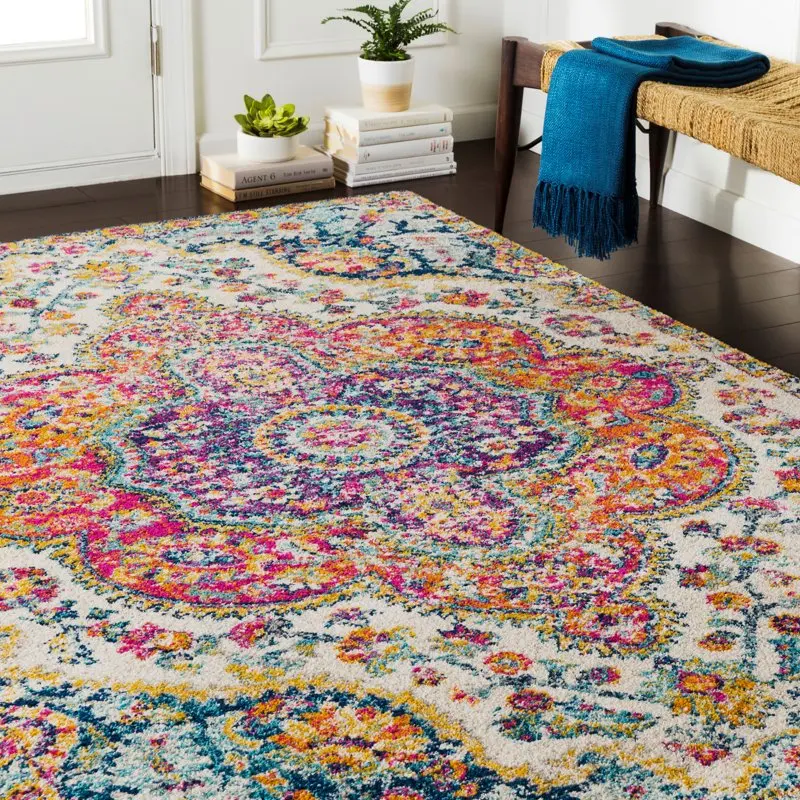 

Traditional Orange Area Rug; 7`10" x 10`3"