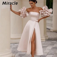 dignified a line wedding dress new strapless bridal gown graceful backless dresses puff sleeve beautiful vestido de novia