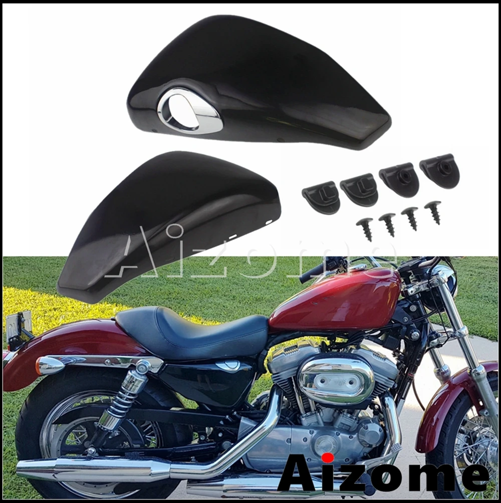 

1 пара левый и правый боковые Чехлы для аккумуляторов для Harley Sportster XL1200 XL883 Iron C R L мотоциклетная батарея обтекатель протектор 2004-13