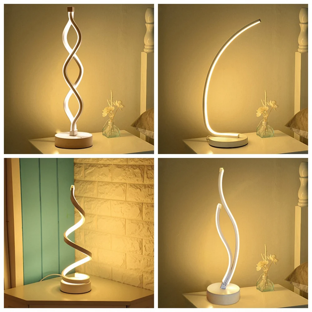 

Modern Table Lamp Acrylic Metal Desk Lamps Bedroom Bedside Lights Home Living Study Room LED Night Lighting Bedroom Decoration