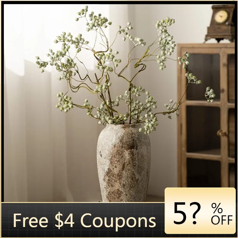 

Nordic Ceramic Vases Flower Hydroponics Round Terracott Chinese Vase Luxury Decoration Salon Maison Luxe Living Room Decoration