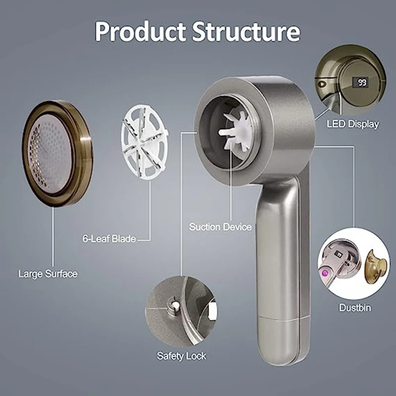 Бритва для ткани перезаряжаемая электрическая бритва удаления ворса черная пуха