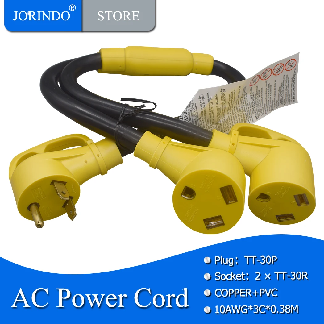 

Jorinдо Nema TT-30P с ручкой на 2 × Nema TT-30R с рукояткой один в два на 30 Ампер RV адаптер преобразователя