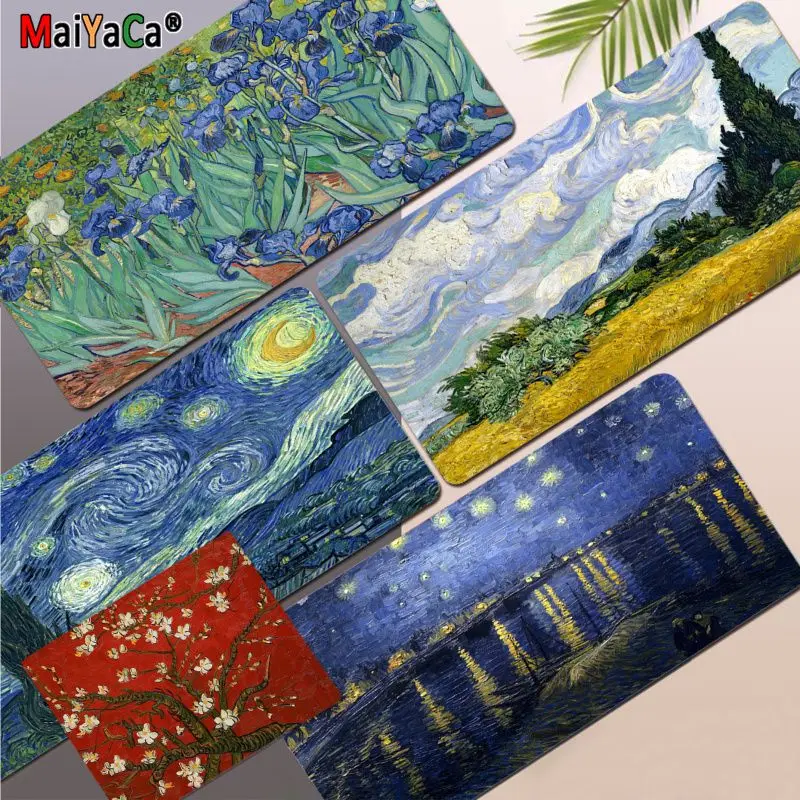 

Van Gogh Oil Painting Beautiful Anime Laptop Gaming Mice Mousepad for large Edge Locking Speed Version Game Keyboard Pad