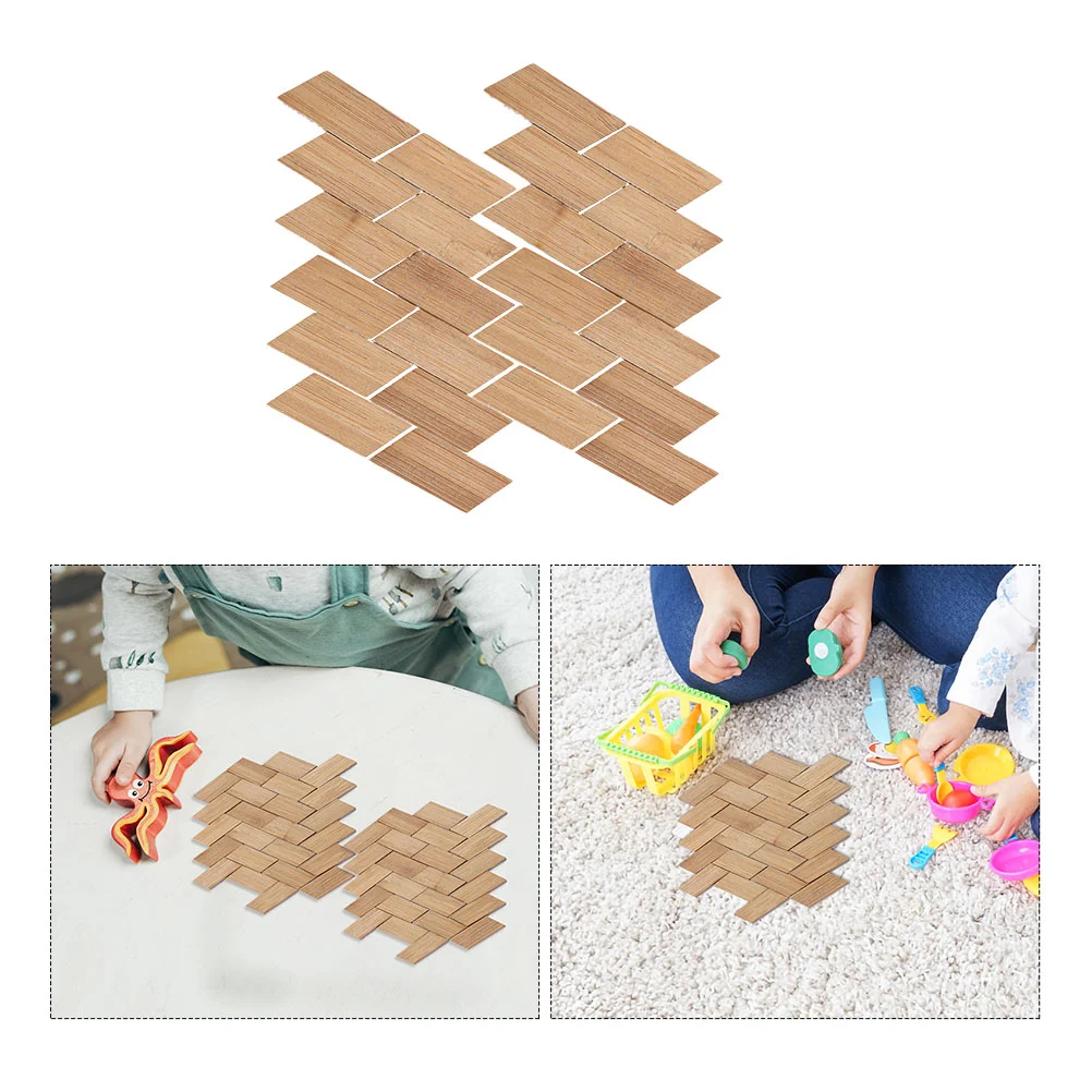

Flooring Mini House Floor Miniature Model Floorboards Tiny Bamboo Furniture Wood Simulated 12 Scale Sheets Accessories Tile