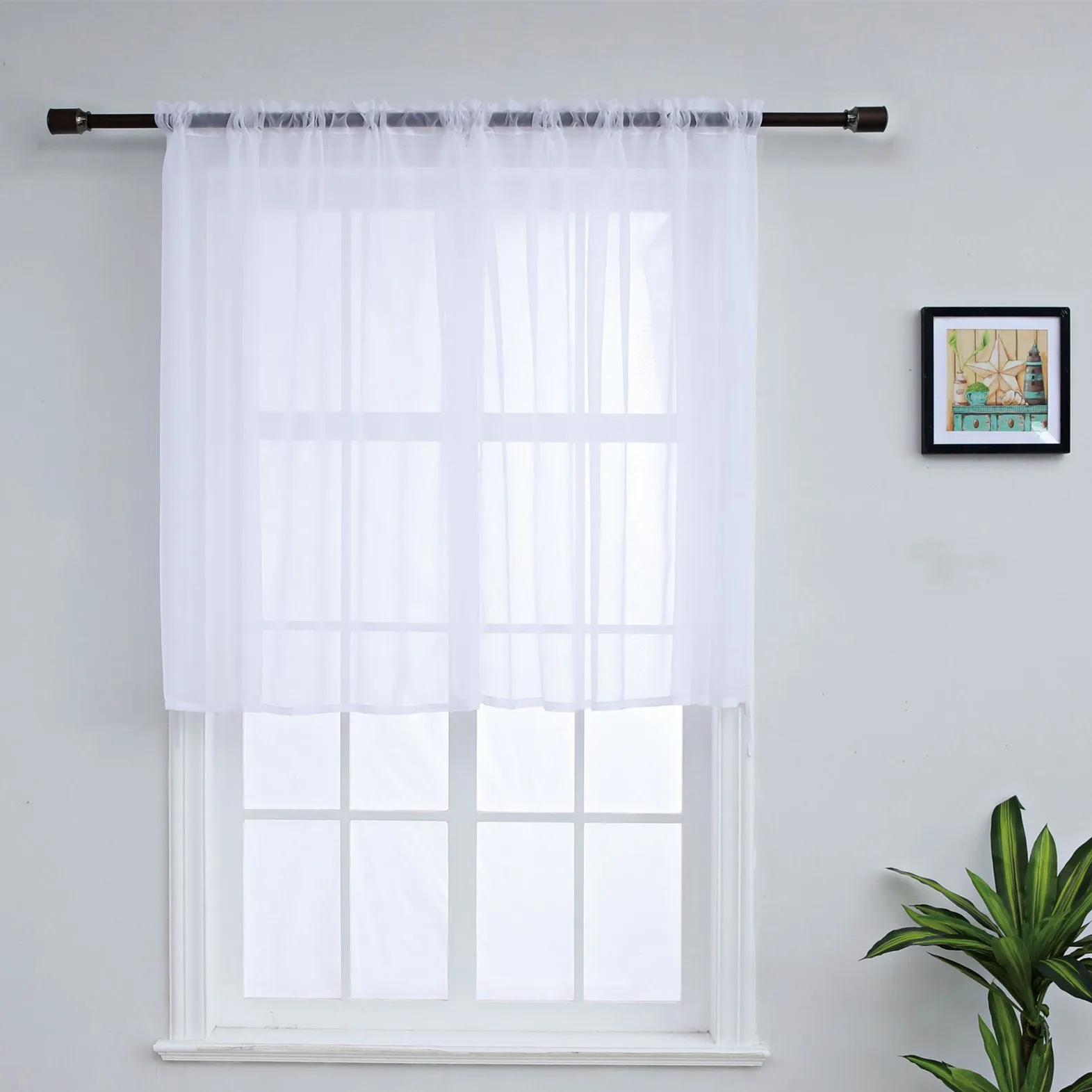 

1 PC Simple and SplicingTulle Voile for Window Living Room Bedroom Just for Decoration 1JL177-G