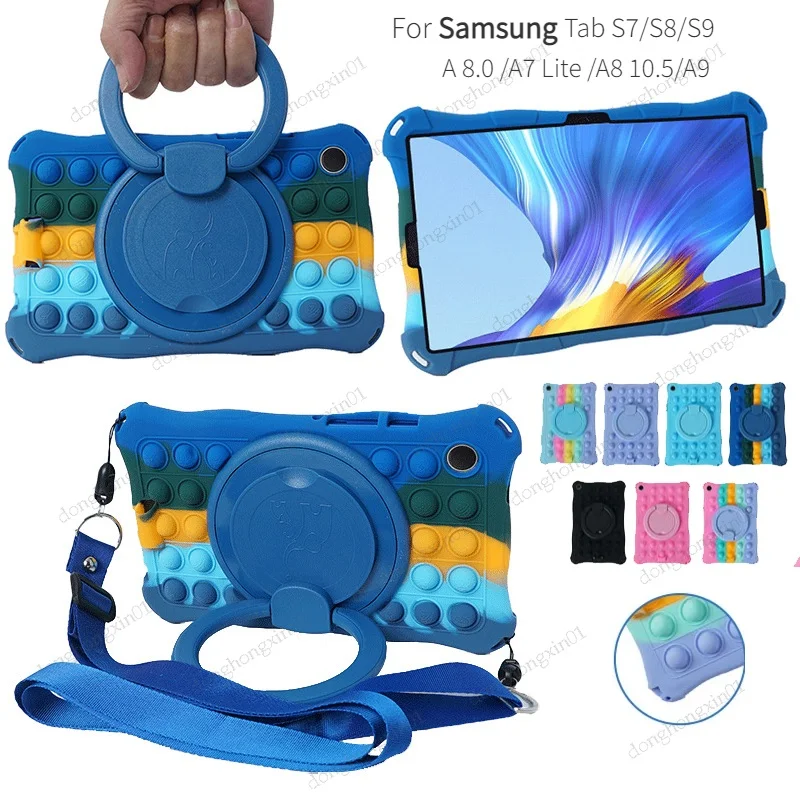 

For Samsung Galaxy Tab A9 Plus 11 inch 2023 Case 360 Rotating Stand Kids Tablet Cover For Tab A9 8.7" A8 10.5" POP Case