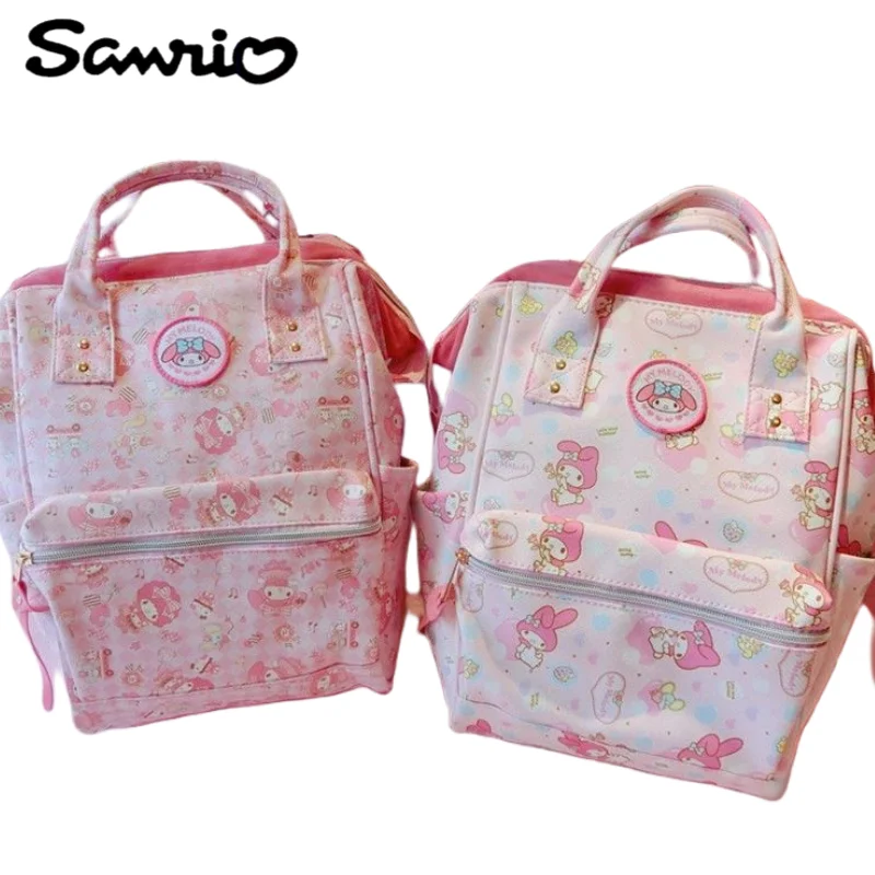 

My melody anime peripheral cartoon cute backpack school bag creative kawaii large capacity girly heart storage bag holiday gift