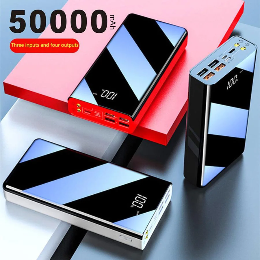 

PINZHENG 50000mAh Power Bank For iPhone 13 LED Display Full Screen Portable Charger External Battery PowerBank For Xiaomi Huawei