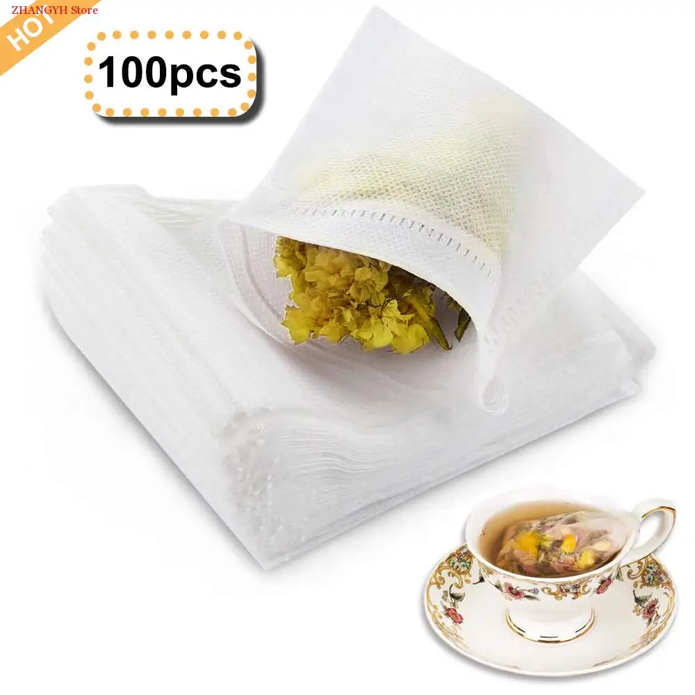 

100Pcs/Lot Teabags 9x 7CM Empty Scented Tea Bags With String Heal Seal Filter Paper for Herb Loose Tea