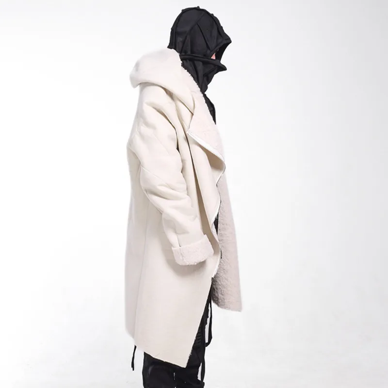 HKSH Waste Land Style Pioneer Deconstructes Мех Интегрированная шерсть ягненка Теплая средней длины