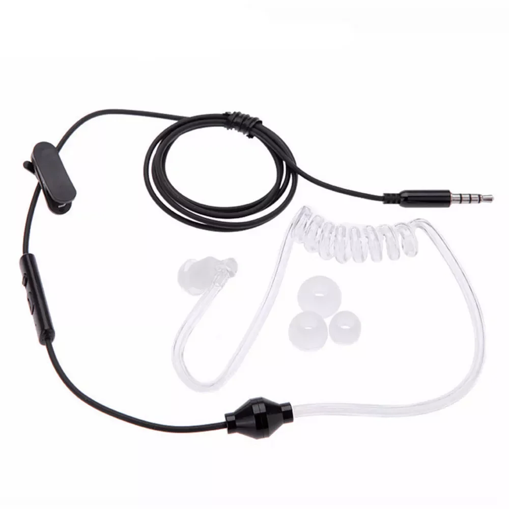 

Acoustic Radiation Protection Anti-Radiation FBI Headphones Air Tube Handsfree Earphone with Microphone Volume Control Ear Hook