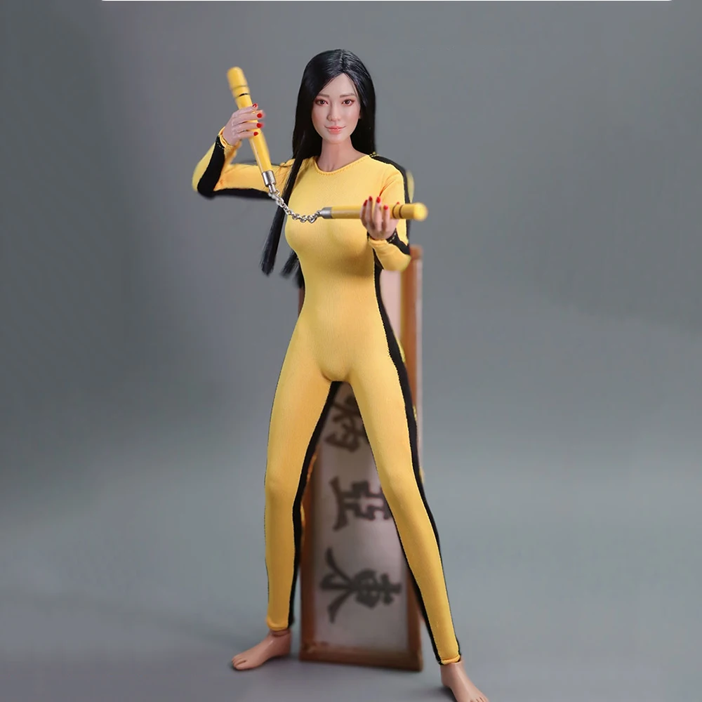 

1/6 Female Soldier Yellow Chinese Kung Fu Tights Model Accessories for 12 inch action figure body toy
