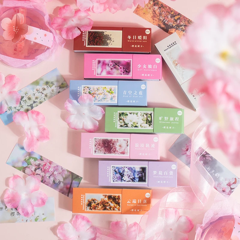 

8packs/LOT under the cherry tree series fresh creative decoration DIY paper masking washi stickers