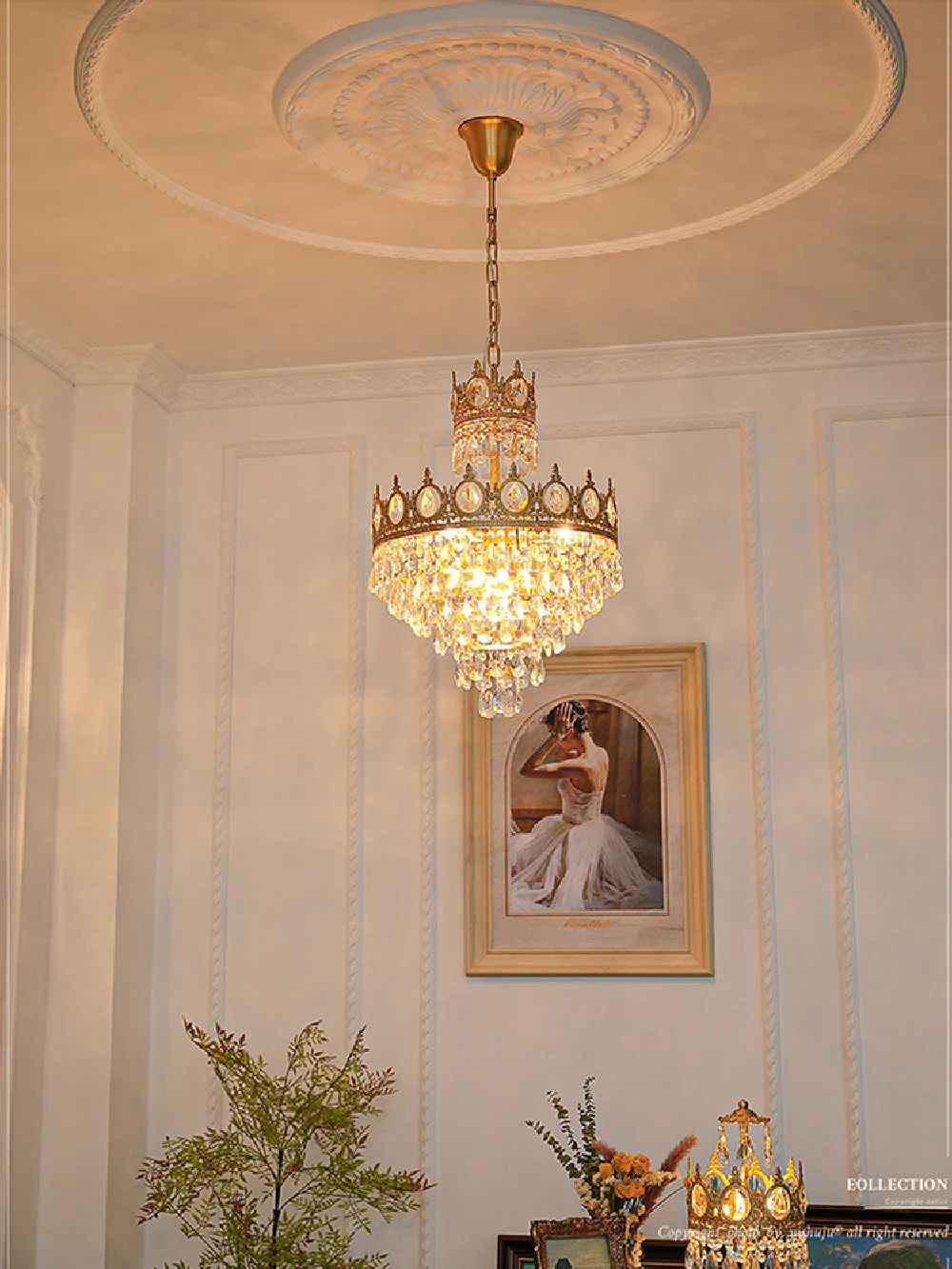 

Lustre Newest Design Hanging Lamp E27 LED Noble Style Gold Pendant Light Modern Suspension Light Luxury Home Decor Lobby Foyer