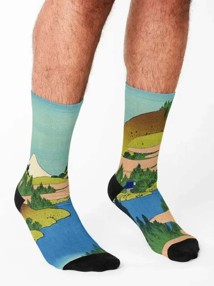 Озеро Хакона в провинции Sagami от Katsushika Hokusai Комплект носков Противоскользящие