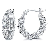 new trendy goldsilver plated full circle crystal hoop earrings for women shine white cz stone inlay fashion jewelry party gift