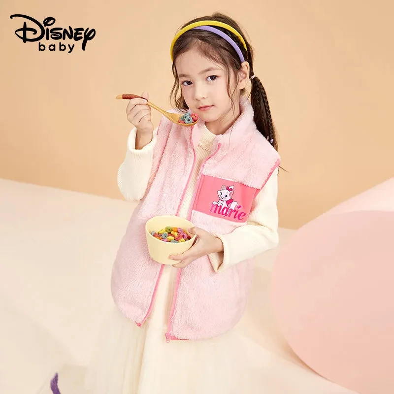 

Disney Children's Jacket Vest Sleeveless Jacket Thickened Cartoon Pattern Girls Children's Vest Warm Winter
