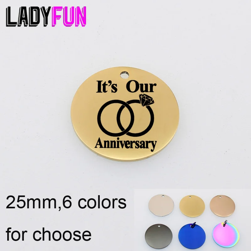 

Stainless Steel Pendant Charms It's Our Anniversary DIY Birthday Anniversary Party Charm High Polish Jewelry Accessories