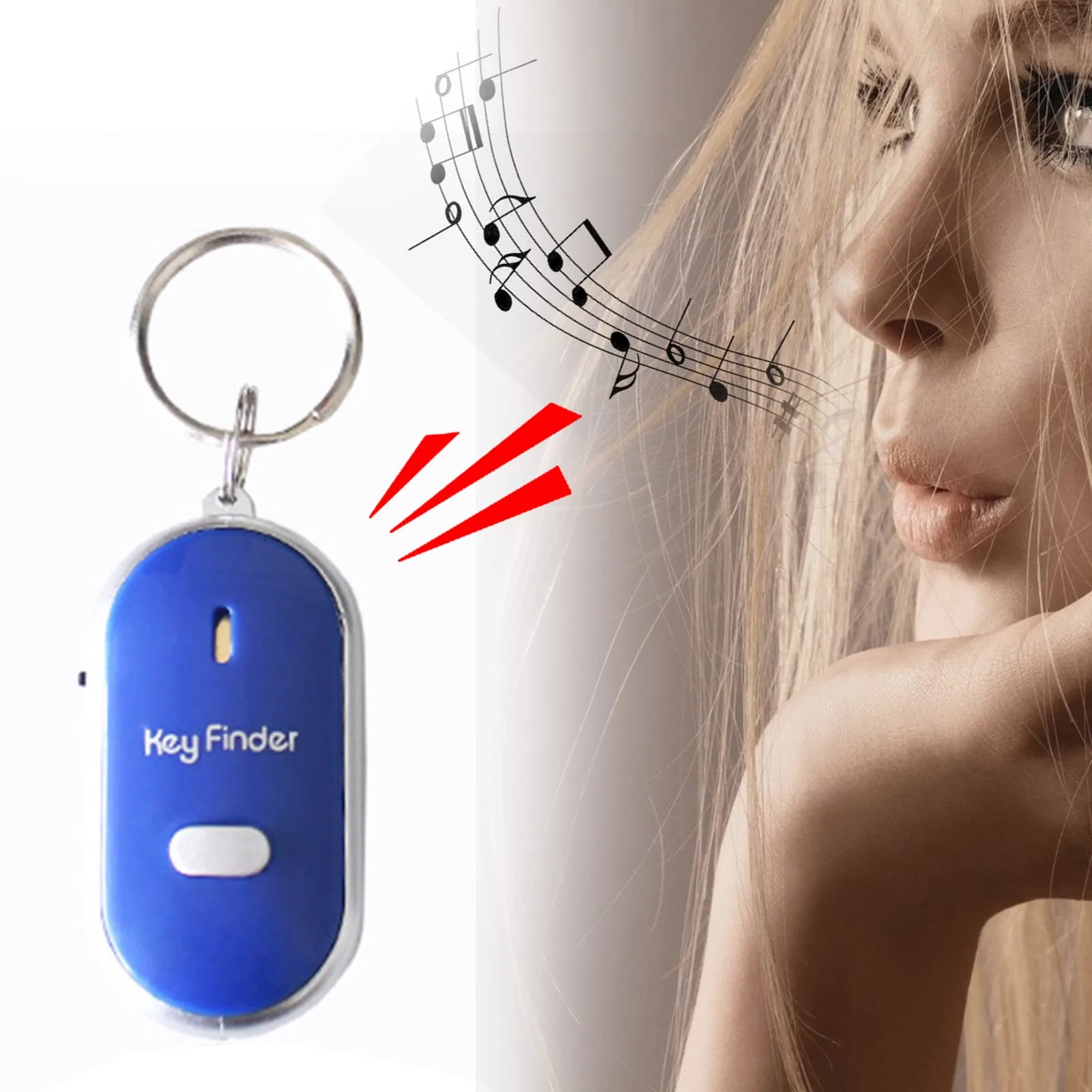 

Portable LED Anti-Lost Key Finder Locator Keychain Whistle Sound Control Keyring Finder Sound Locator Air Land Sea