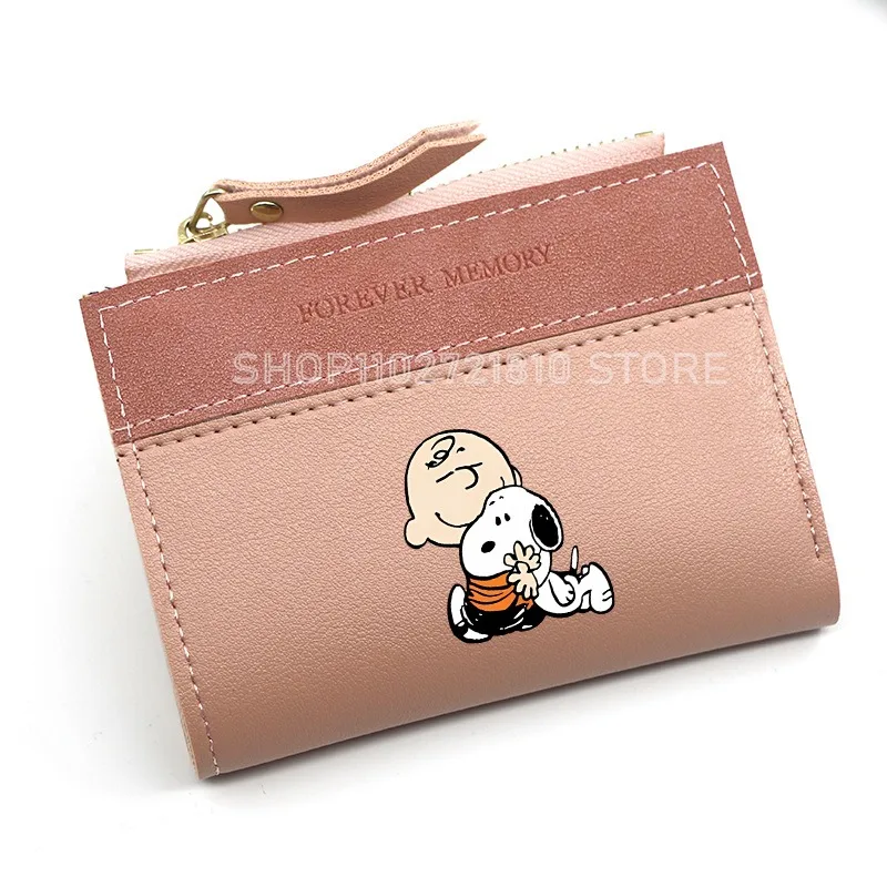 Короткий кошелек Snoopy для женщин модный контрастный Дамский бумажник с