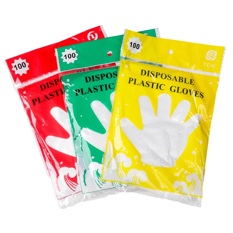 

100PCS Disposable Plastic Gloves High Quality Dining Disposable Gloves Beauty Housework Cleaning Gloves Kitchen Home Gloves