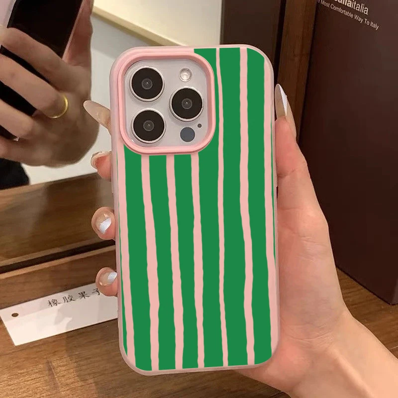 Фото Простой зеленый полосатый чехол для телефона 2-в-1 для Xiaomi Poco 17 Pro Max 11T 12T 13T 14T 15T Pro 14 15 Ultra 13 14 15 5G, силиконовый чехол №1