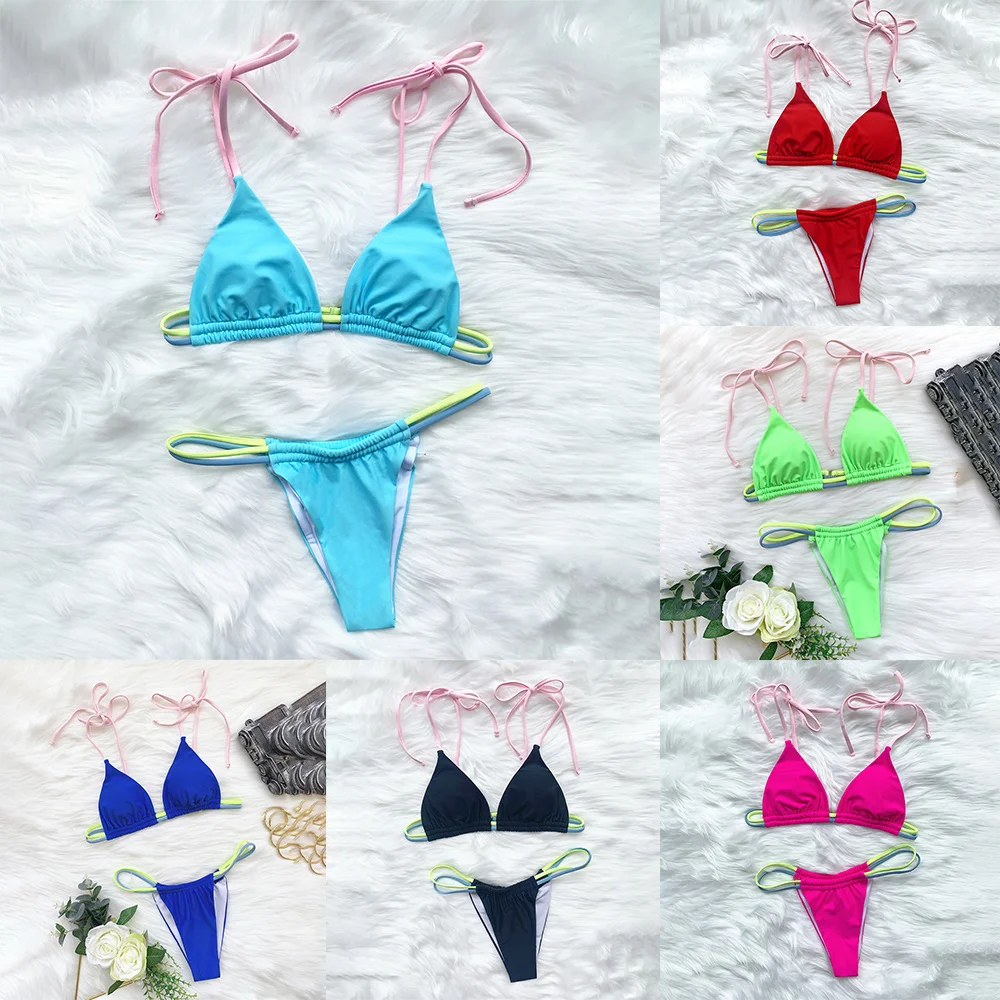 

Women's Swimsuit Sexy Micro Bikini Swimwear String Thong Bathing Suit Swimming Brazilian Biquini Knot Feminine Bikinis Set