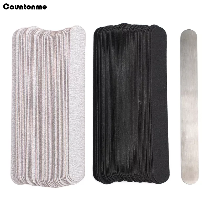 

100Pcs Self-Adhesive Replacement SandPaper Files 100/180/240 With Metal Handle Grinding Nail Art Files Nails Accessories Tools
