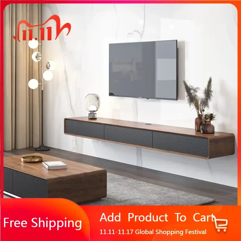 

Drawers Luxury Wall Tv Stands Retro Solid Wood Nordic Floating Tv Stands Suspended Meuble Television Home Furniture YQ50TS