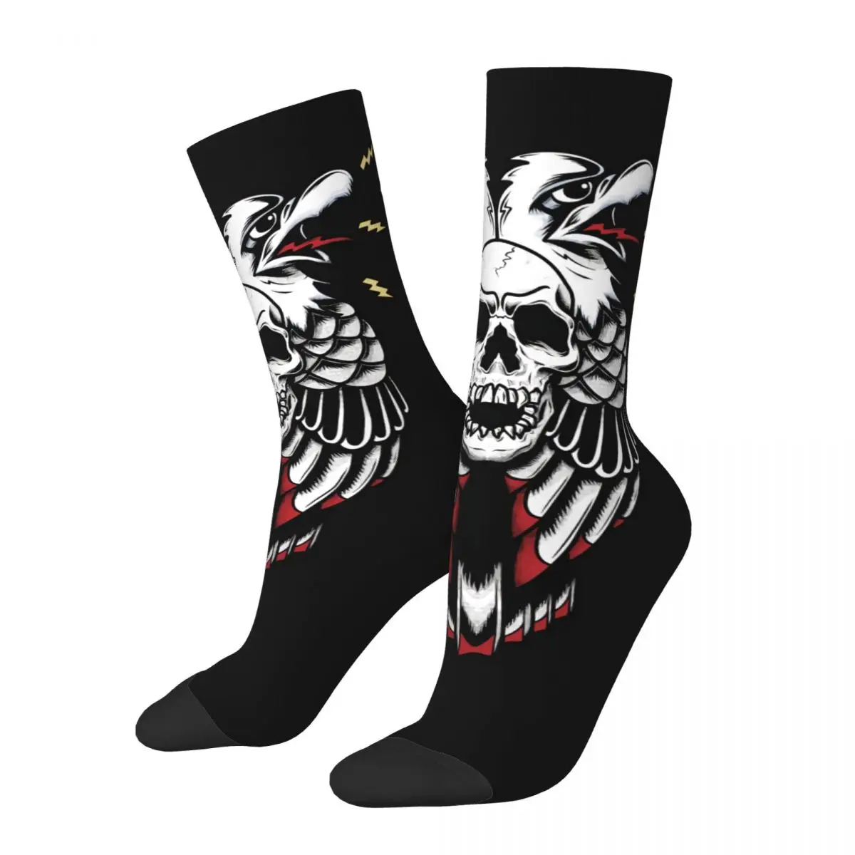 Funny Crazy compression Sock for Men Freedom Fighter Hip Hop Harajuku Tattoo Style Happy Quality Pattern Printed Boys Crew Sock