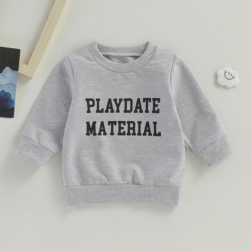 

2023-07-09 Lioraitiin 0-3Years Baby Boy Girl Hoodie Long Sleeve Crew Neck Sweatshirt Letters Print Fall Clothes