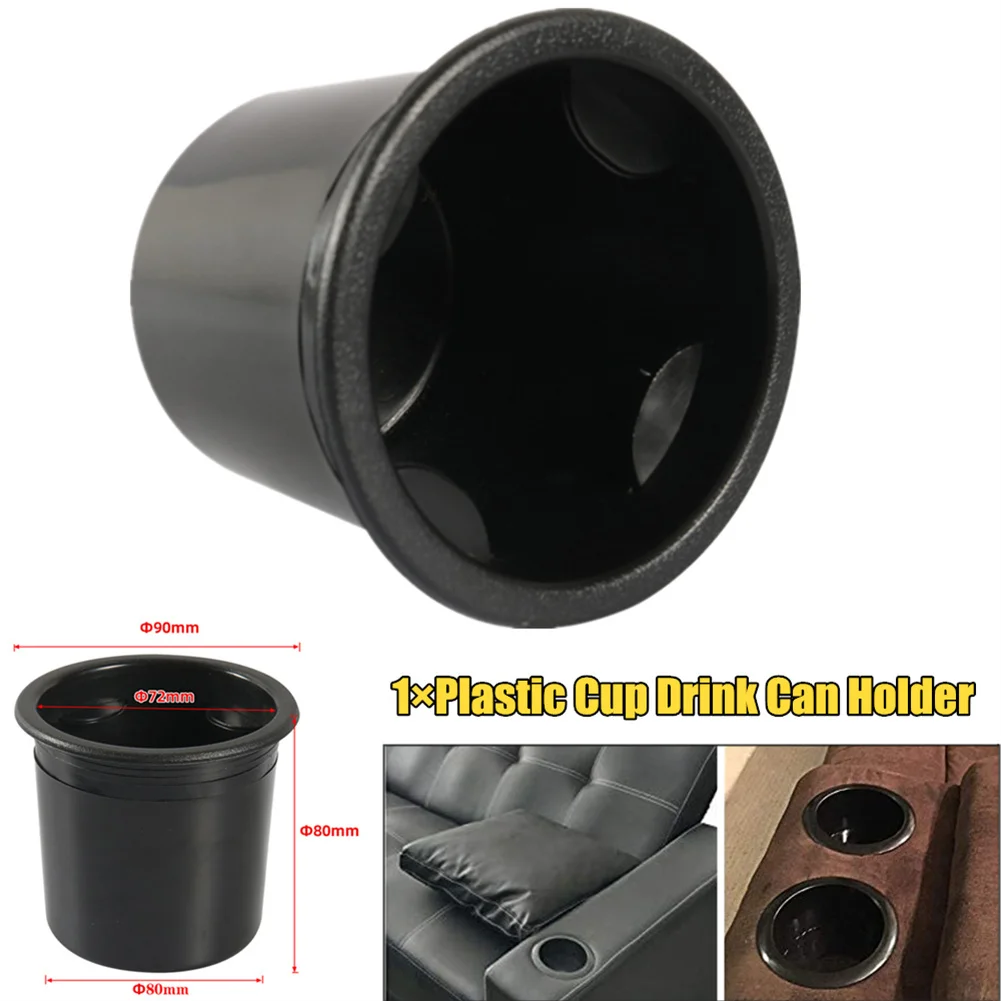 

1PCS Recessed Drop In Plastic Cup Drink Can Holder For Boat Car Marine RV Table Black ABS For Put Water Cups Drinks Bottles