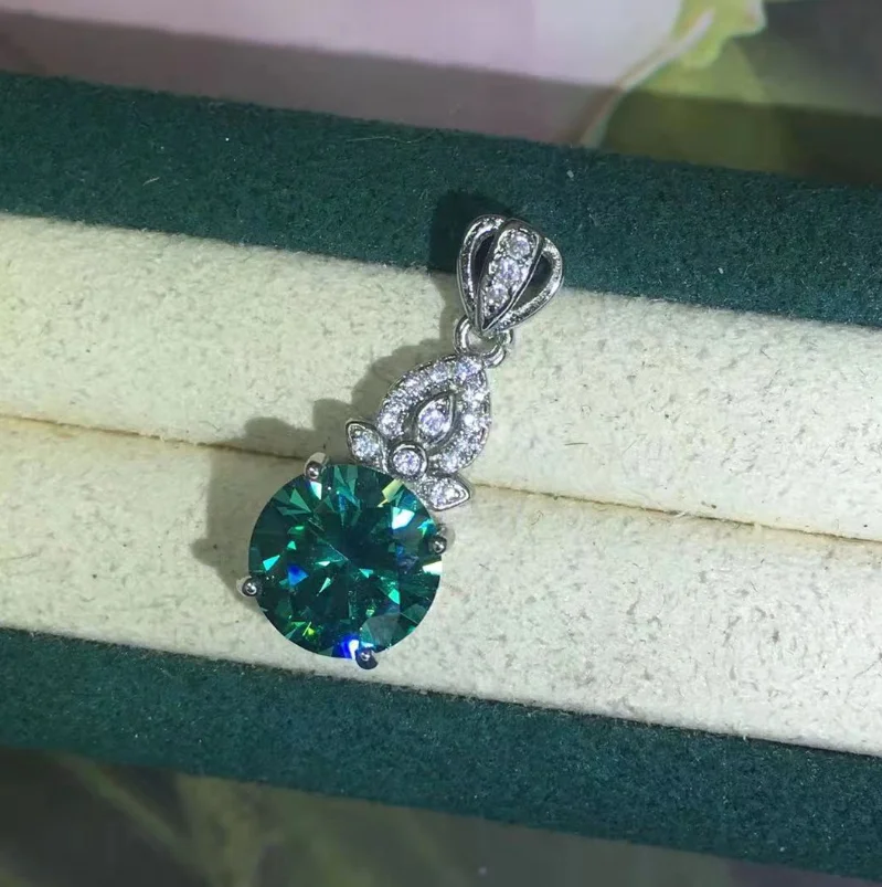 

ANGLANG Newly Gorgeous Green Cubic Zirconia Pendant Necklace Bridal Wedding Jewelry Bling Aesthetic Women Necklace High Quality