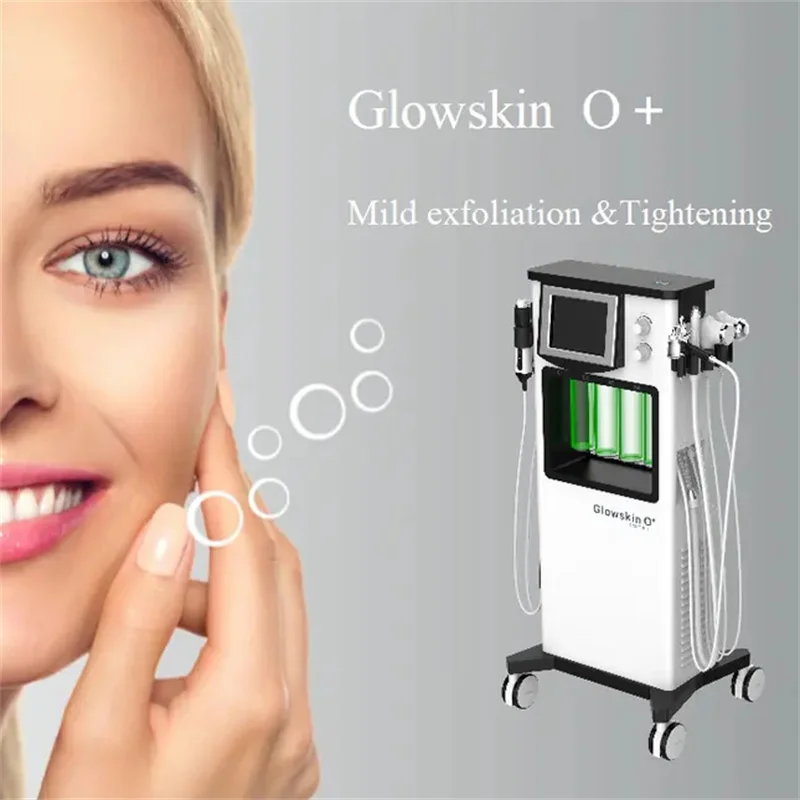 

6 in 1 Glowskin O+ 4D-RF Carbon Oxygen Facial Machine Hydra Dermabrasion Aqua Peeling Spray Cleaning Skin Moisturizing Devices