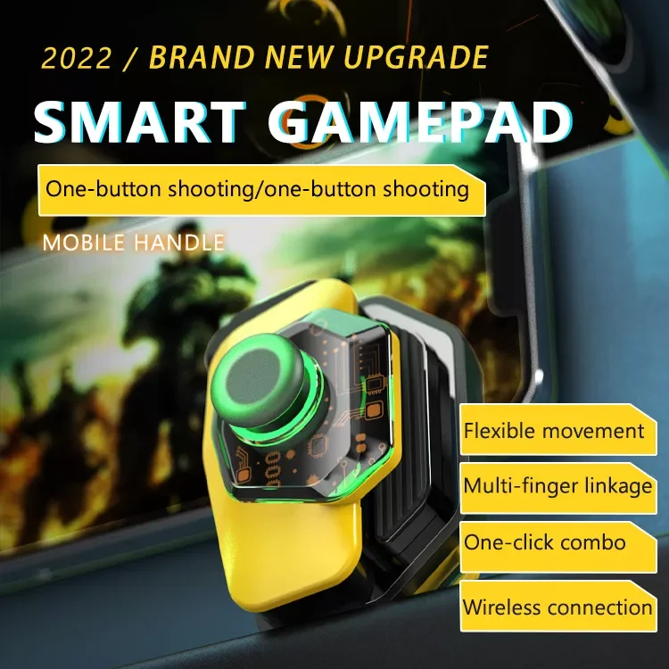 

Rgb Bluetooth- 5.0 Gaming Controller 3 Finger Gaming Controller Gamepad Type-c Rechargeable Key Button for Pubg Mobile