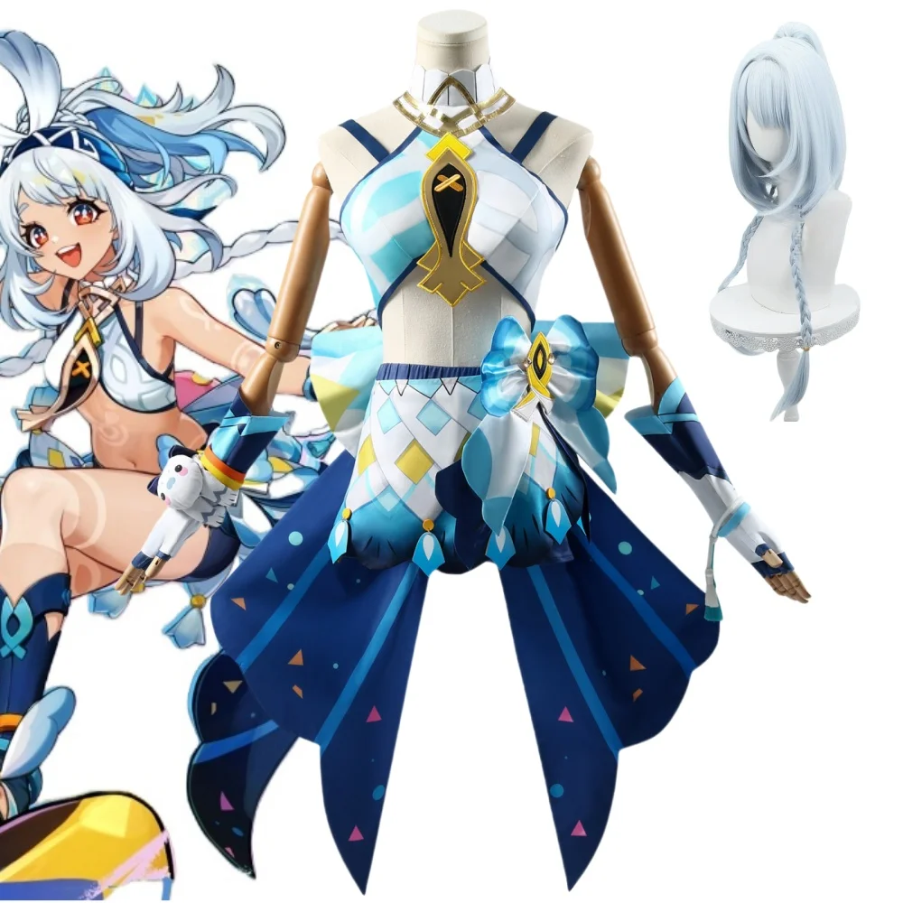 Костюм для косплея Natlan Mualani костюм Genshin Impact Униформа парик обувь полный комплект