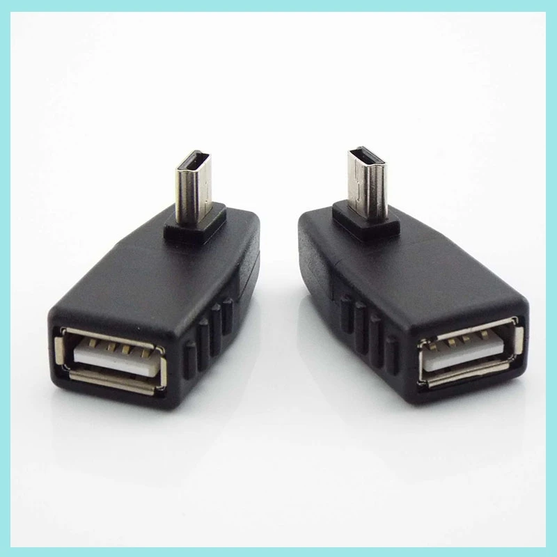 Угловой переходник 90 градусов Mini USB 5-контактный (штекер) на USB (гнездо) OTG-адаптер для автомобиля, MP3, MP4, планшетов, телефонов, U-дисков B2 (art.: 3920da32ceaf9) - 3920da32ceaf9