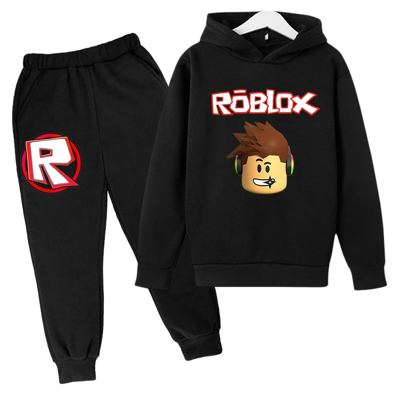 2023 Children's Boy Spring and Autumn Game Robloxing Clothes Girl Hoodie Set Robloxing Coat + Pants 2 Pieces of Printed Clothes