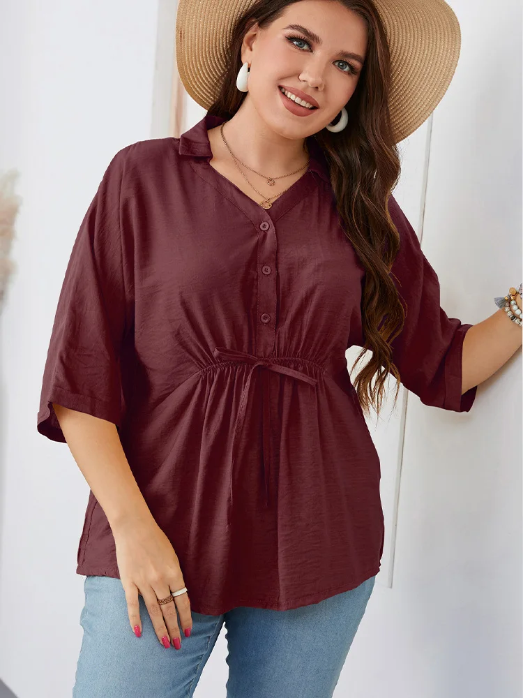 2022 New Fashion Casual Street Blouse Tee Plus Size Tunic Peplum Tops Women Summer T Shirt With Pockets Women's For Clothing